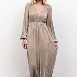 Venus Autumn Orchid Pleated Maxi Dress